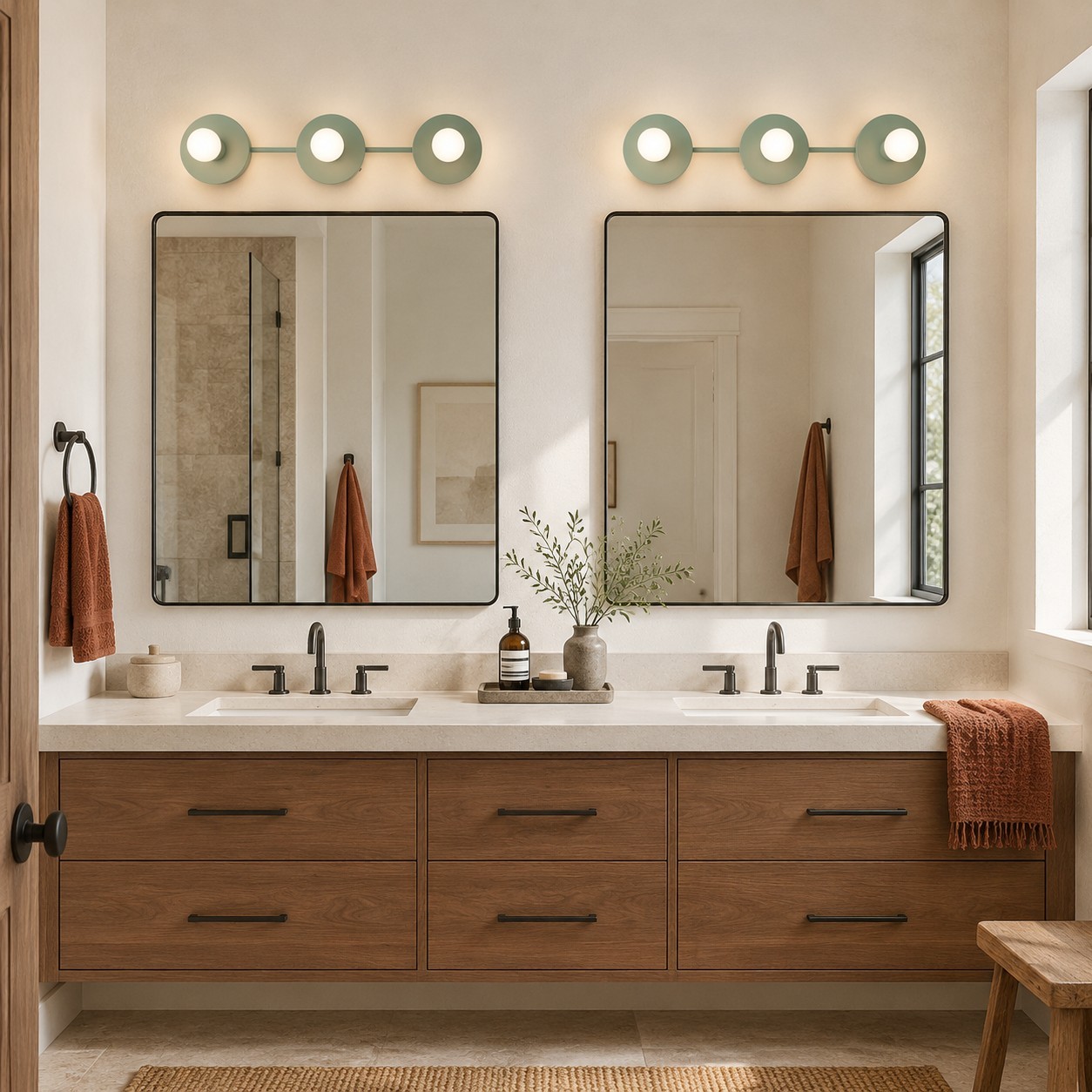 Marnie Nordic Colorful 3 Light Vanity Wall Light