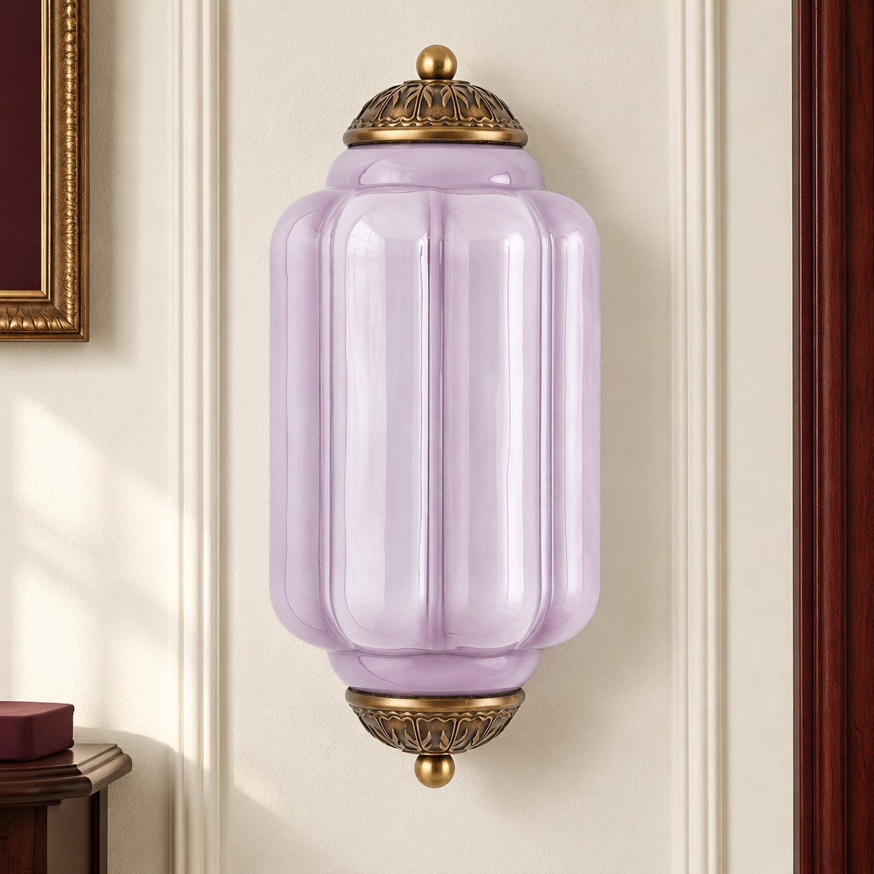 Michael Vintage Eloise Milk Glass Flush Wall Light