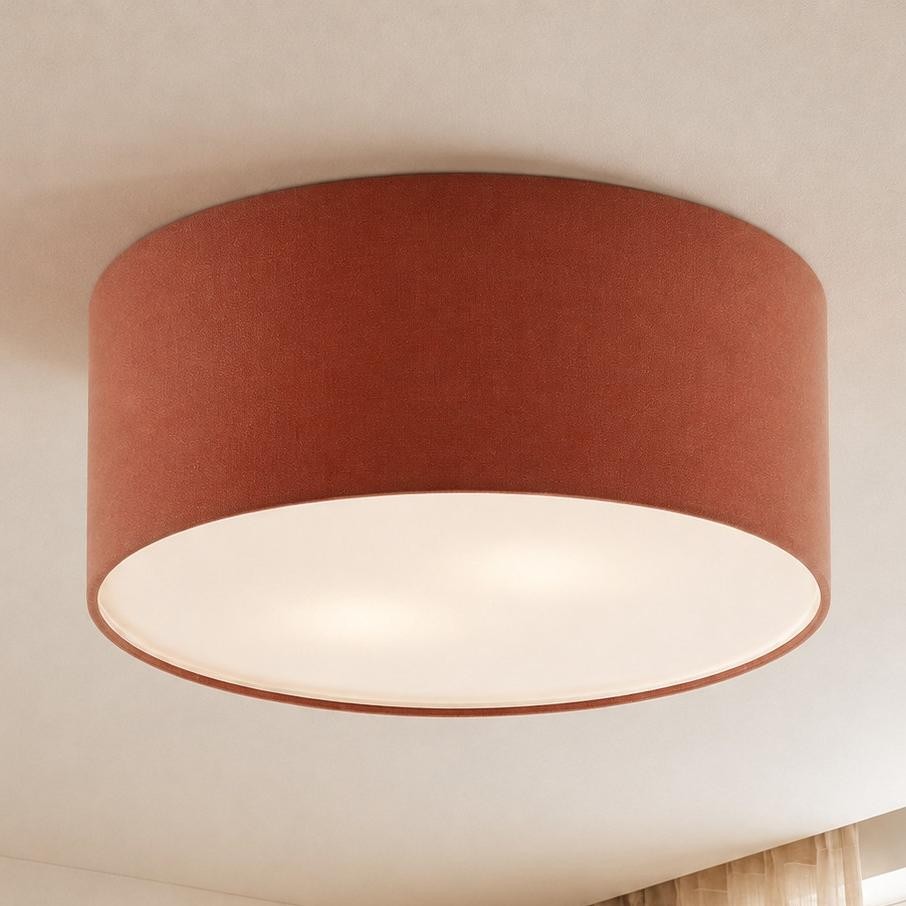 Toren Modern Linen Fabric Drum Flush Mount Ceiling Light