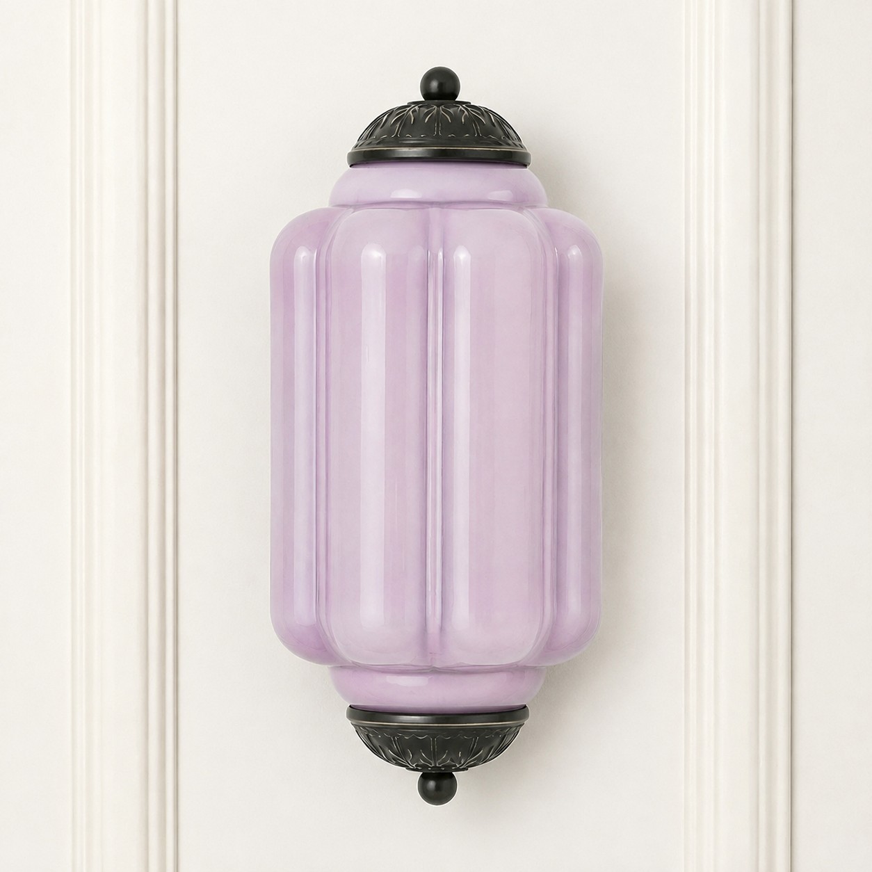 Michael Vintage Eloise Milk Glass Flush Wall Light