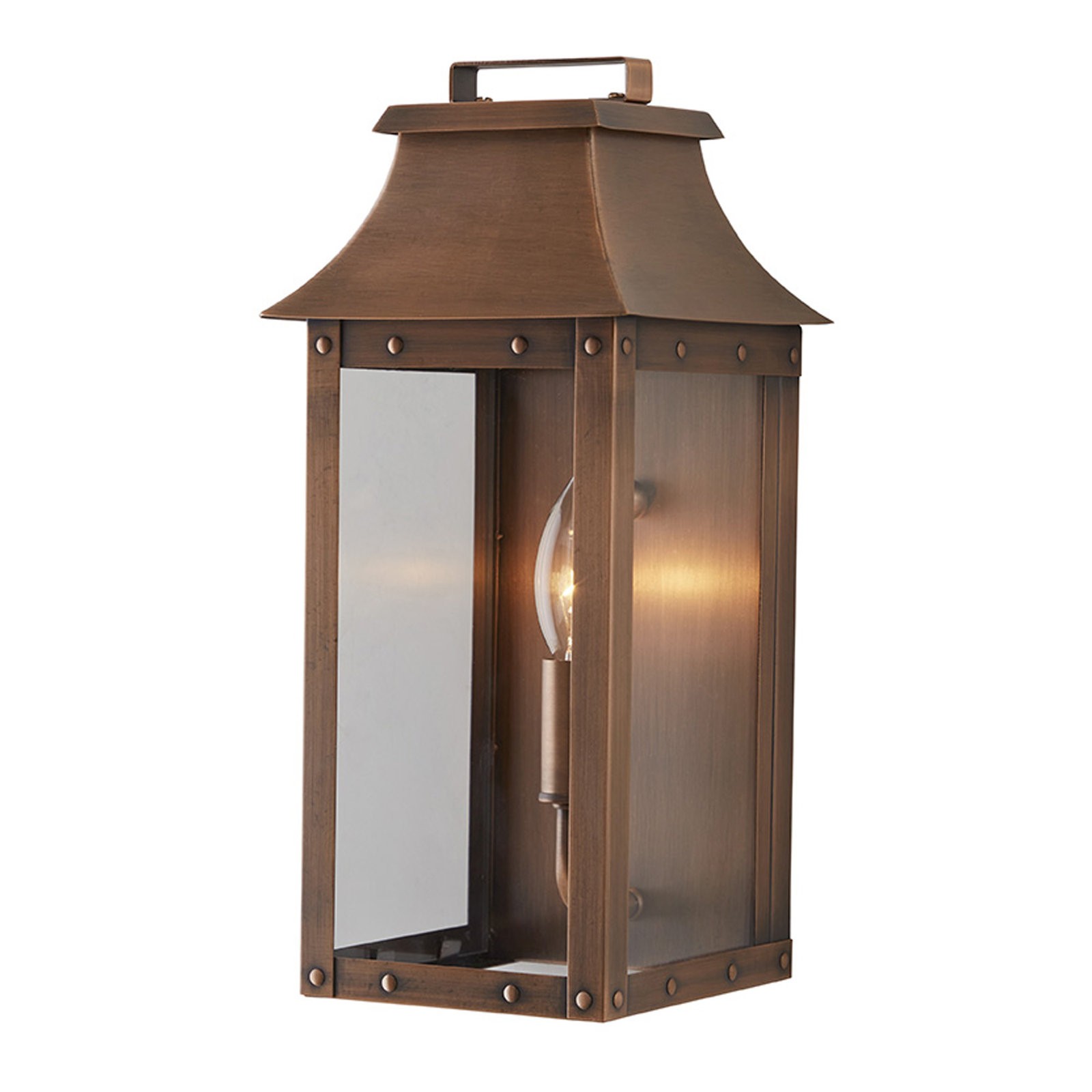 Montague Vintage Brass Outdoor Waterproof Wall Mounted Lantern Sconce