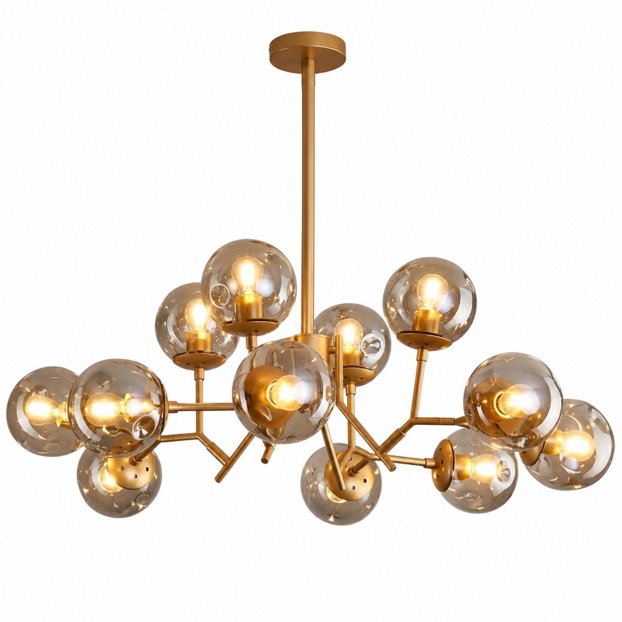 Breckett Modern Smoky Gray Glass Sputnik Chandelier