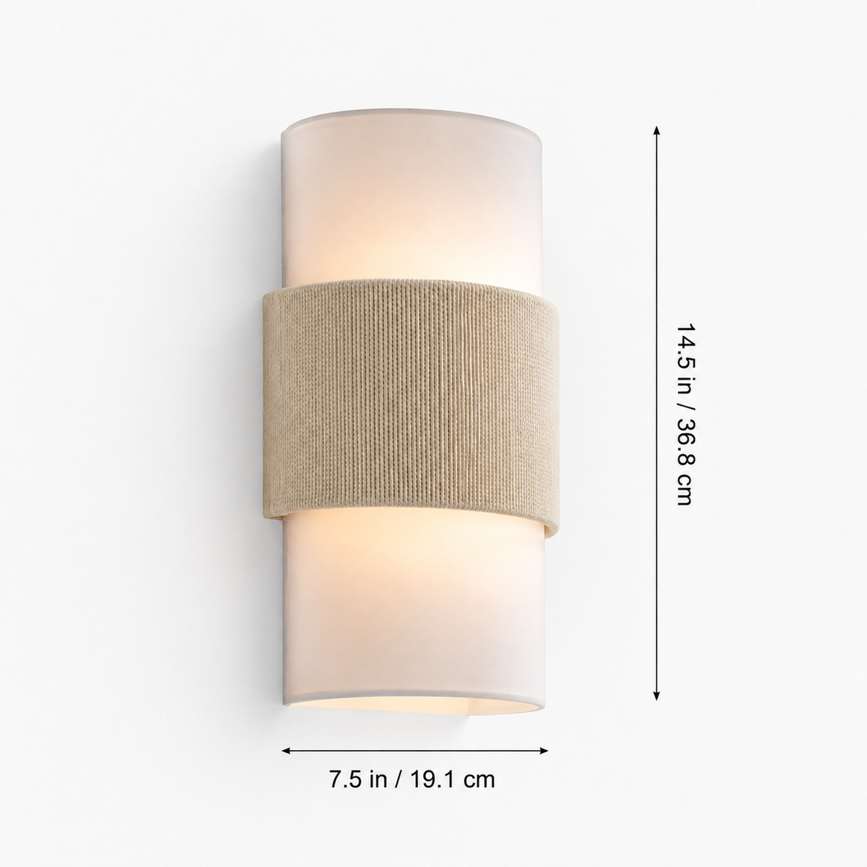 Corin Scandinavian Linen Cylinder Wall Sconce