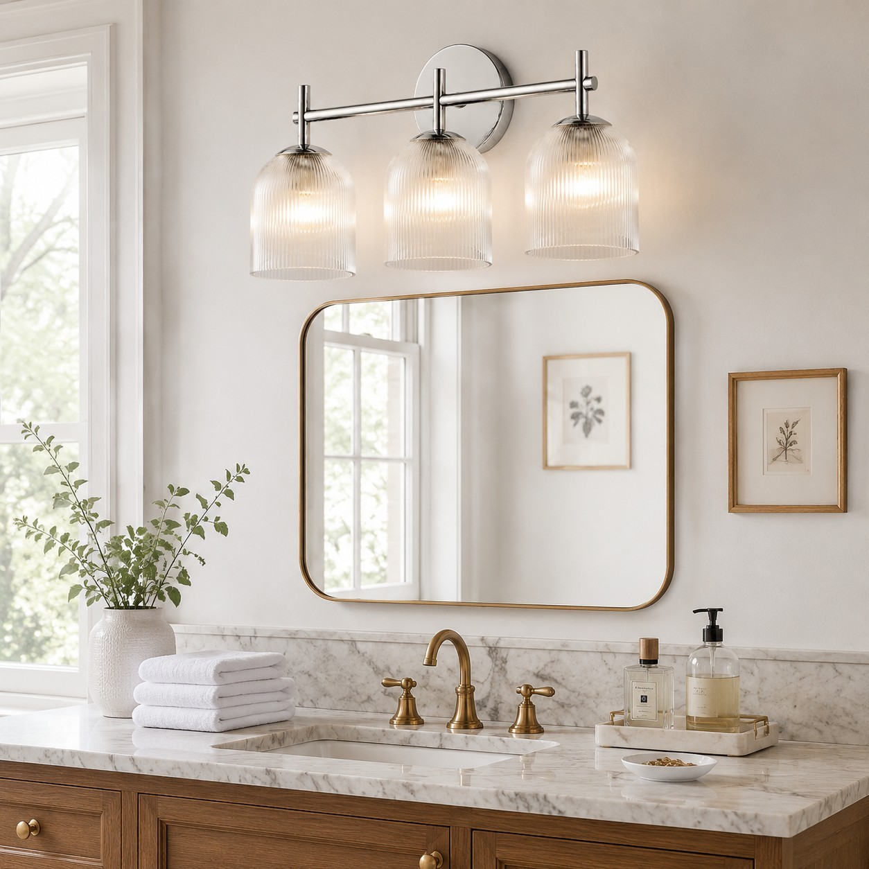 Alain Cooper Ribbed Glass Wall Sconce