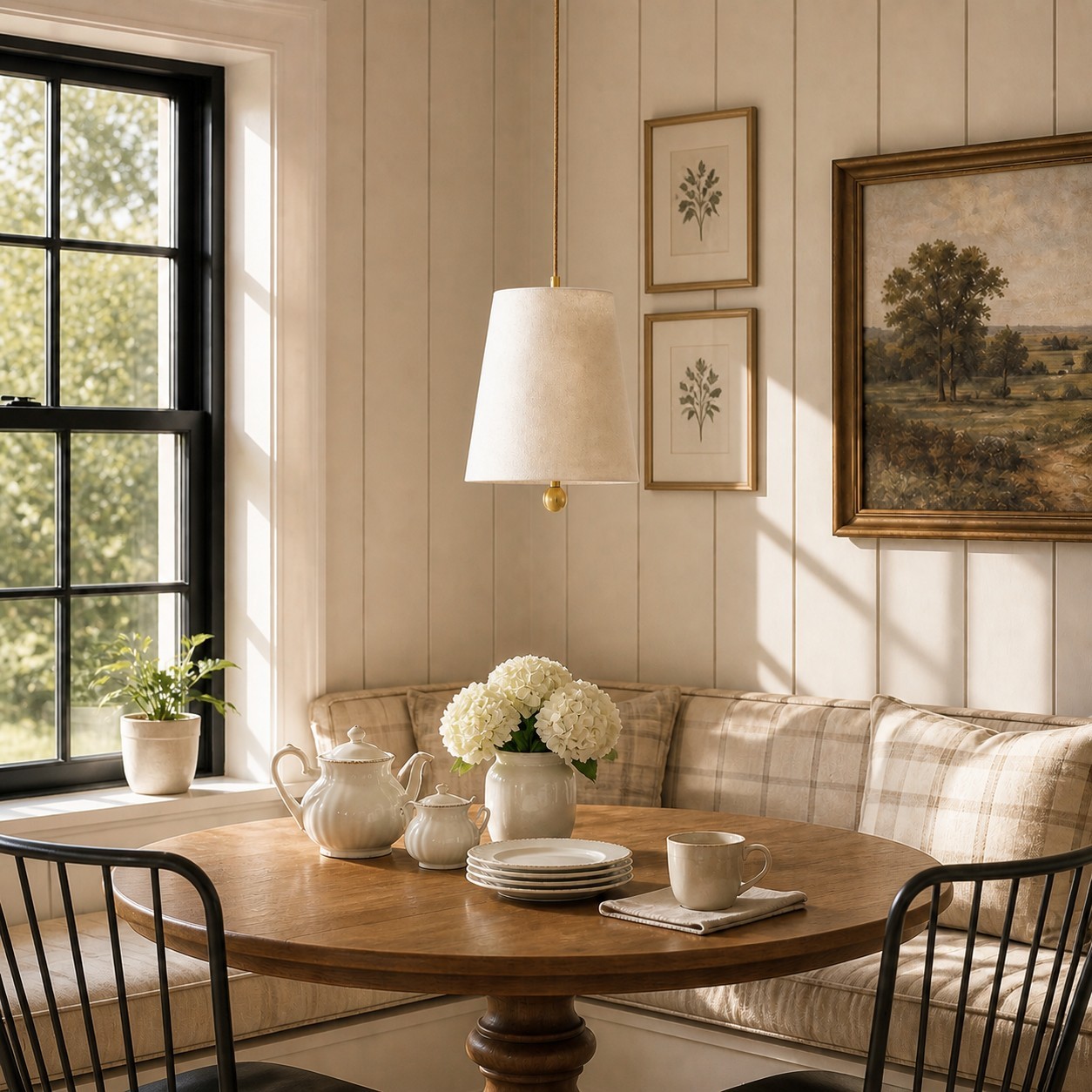 Audrey Modern Gold Accent White Fabric Cone Pendant Light