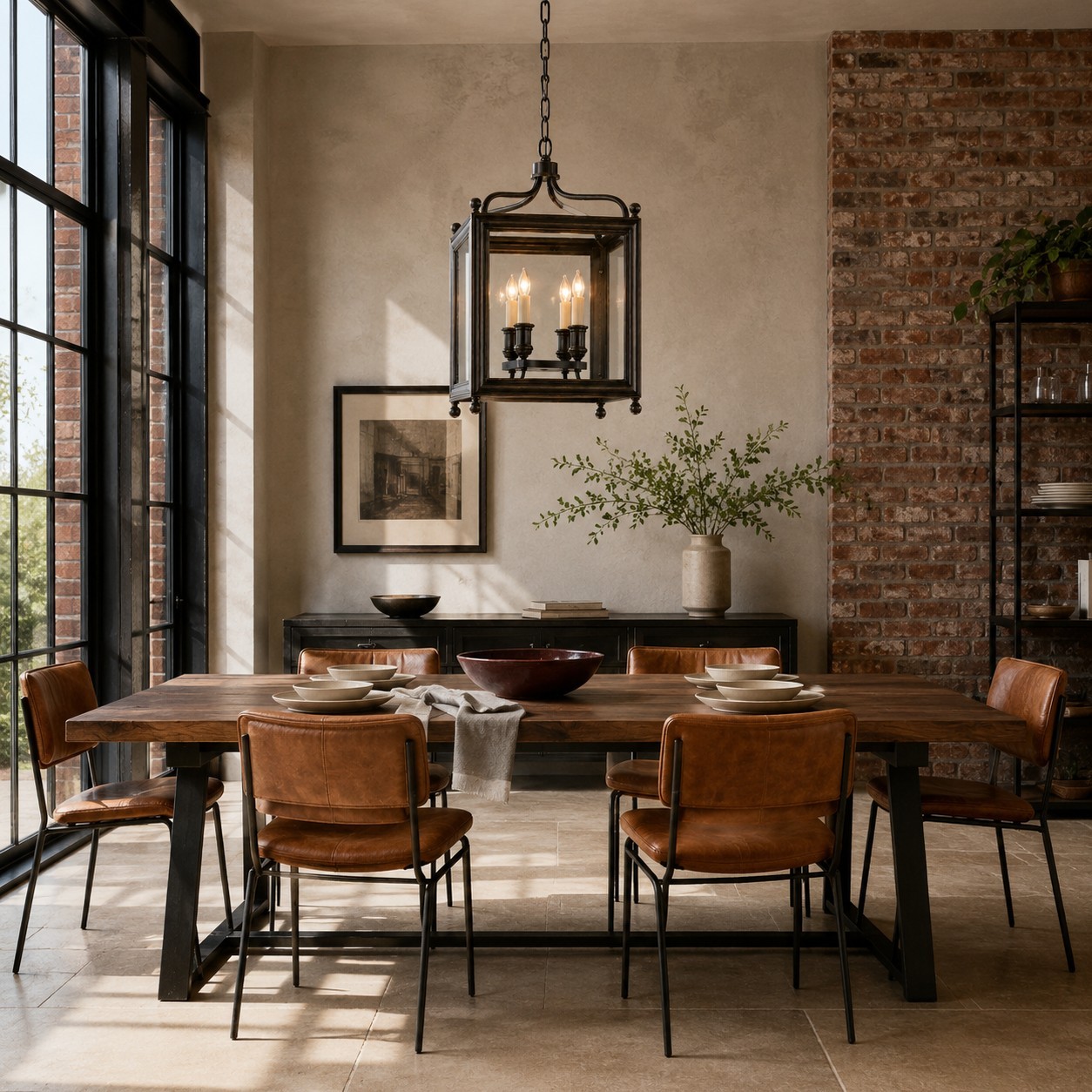 Leroy Vintage Metal 4-Light Lantern Pendant Light