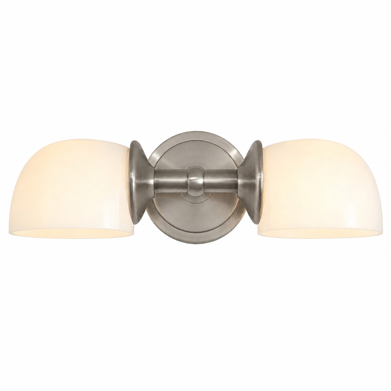 Valor Rustic Metal Double White Glass Wall Sconce