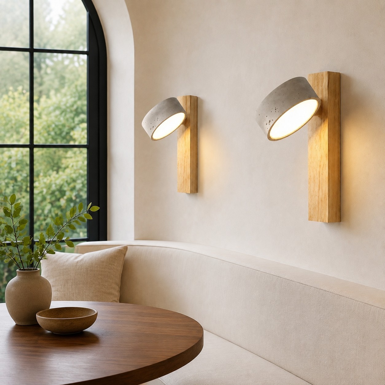 Bennett Wabi-Sabi Round Travertine Wall Light