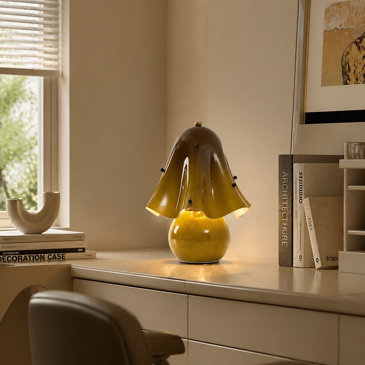 Catalina Modern Wavy Glass Petal Fazzo Table Lamp