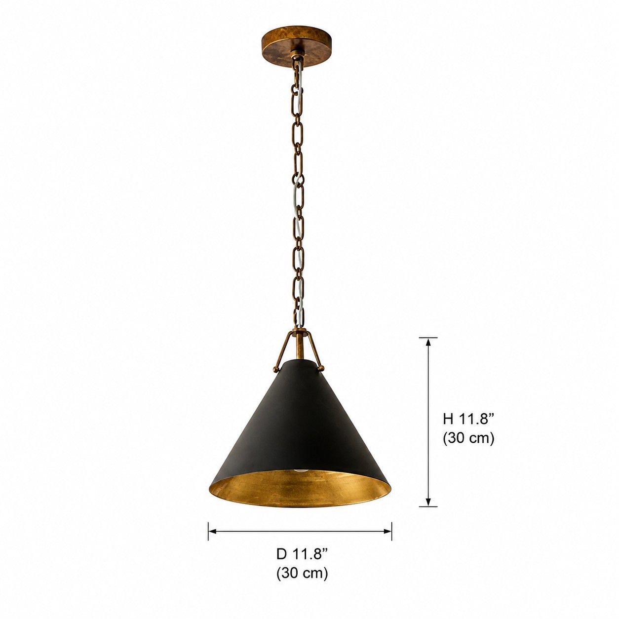 Zadie Vintage Metal Cone Pendant Light