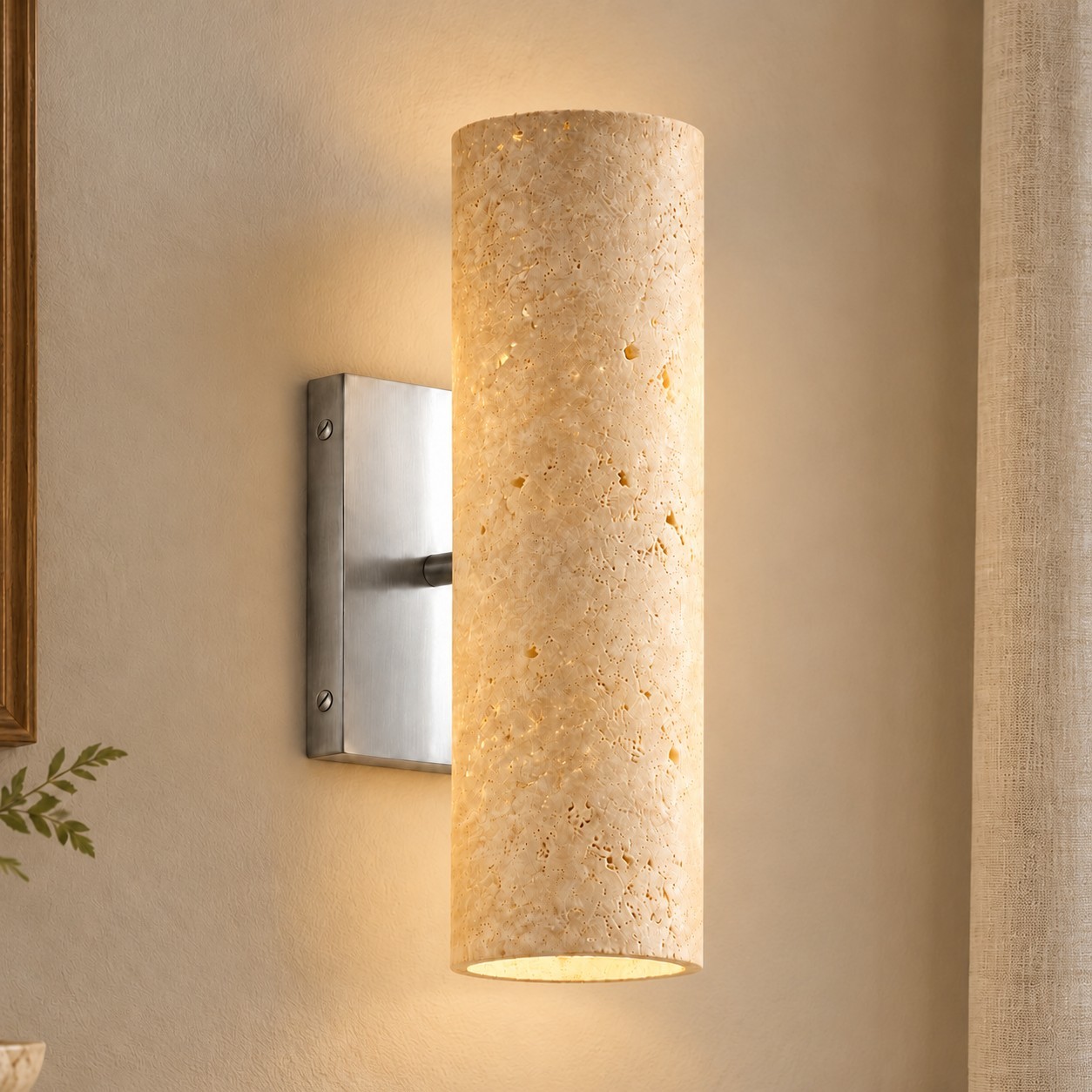 Yorix Modern Vertical Cylinder Tube Metal Finish Wall Light