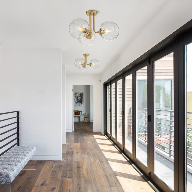 Ivey Water Ripple Glass Globe Ceiling Light