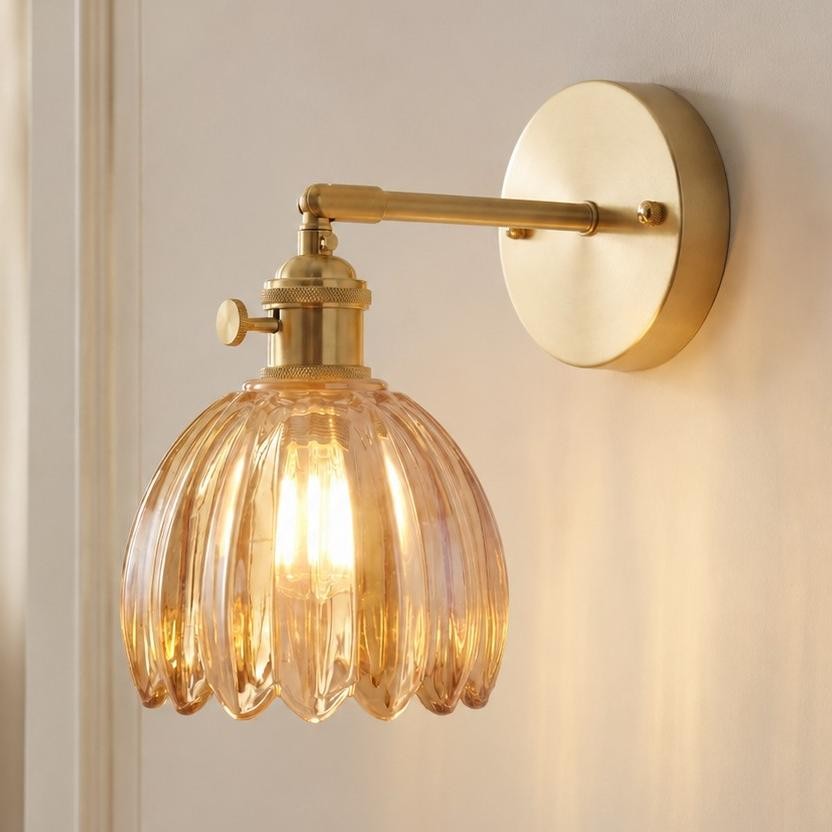 Elara Vintage Glass Tulip Sconce