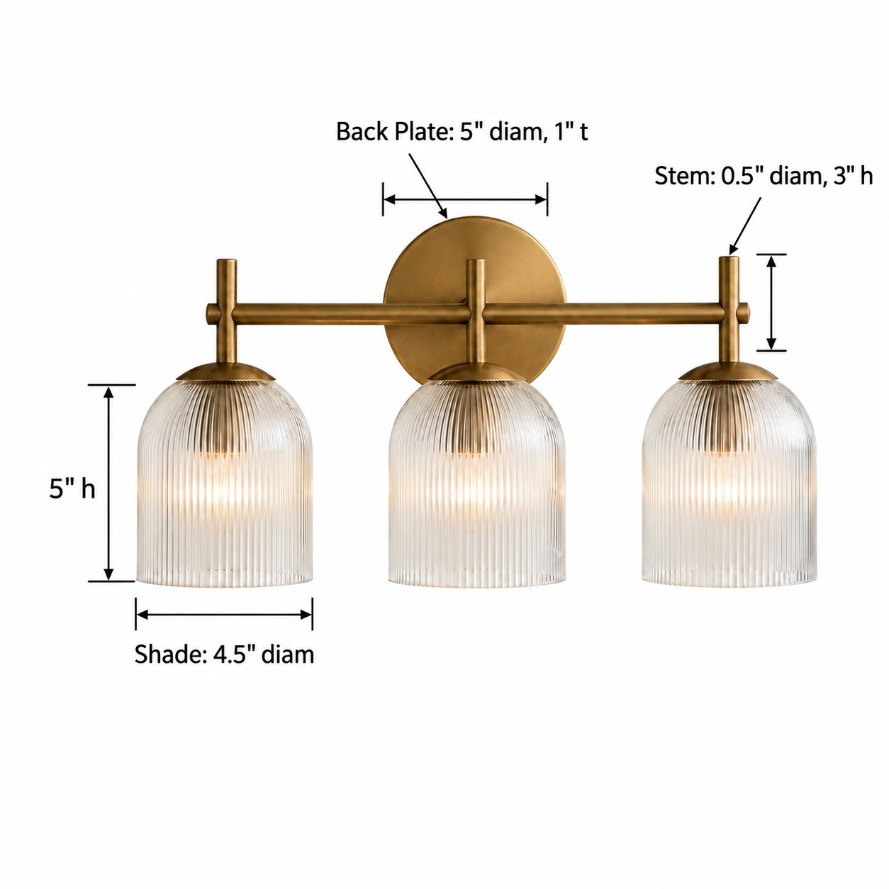 Alain Cooper Ribbed Glass Wall Sconce