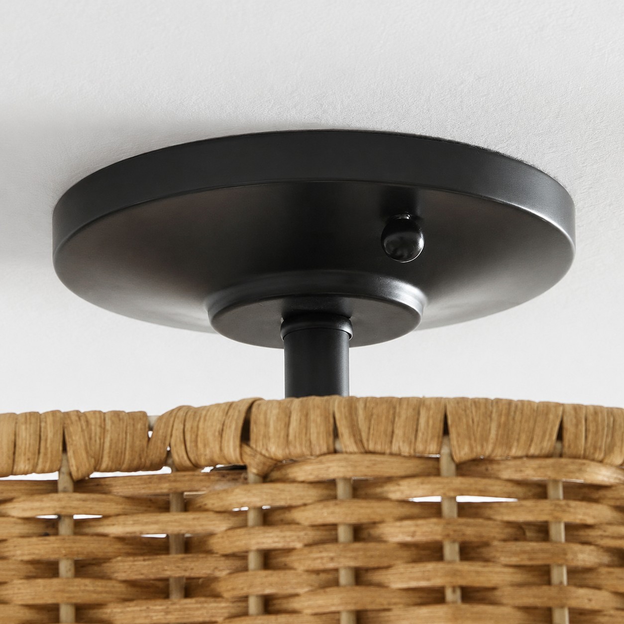 Tranquil Bohemian Style Flower Rattan Ceiling Light