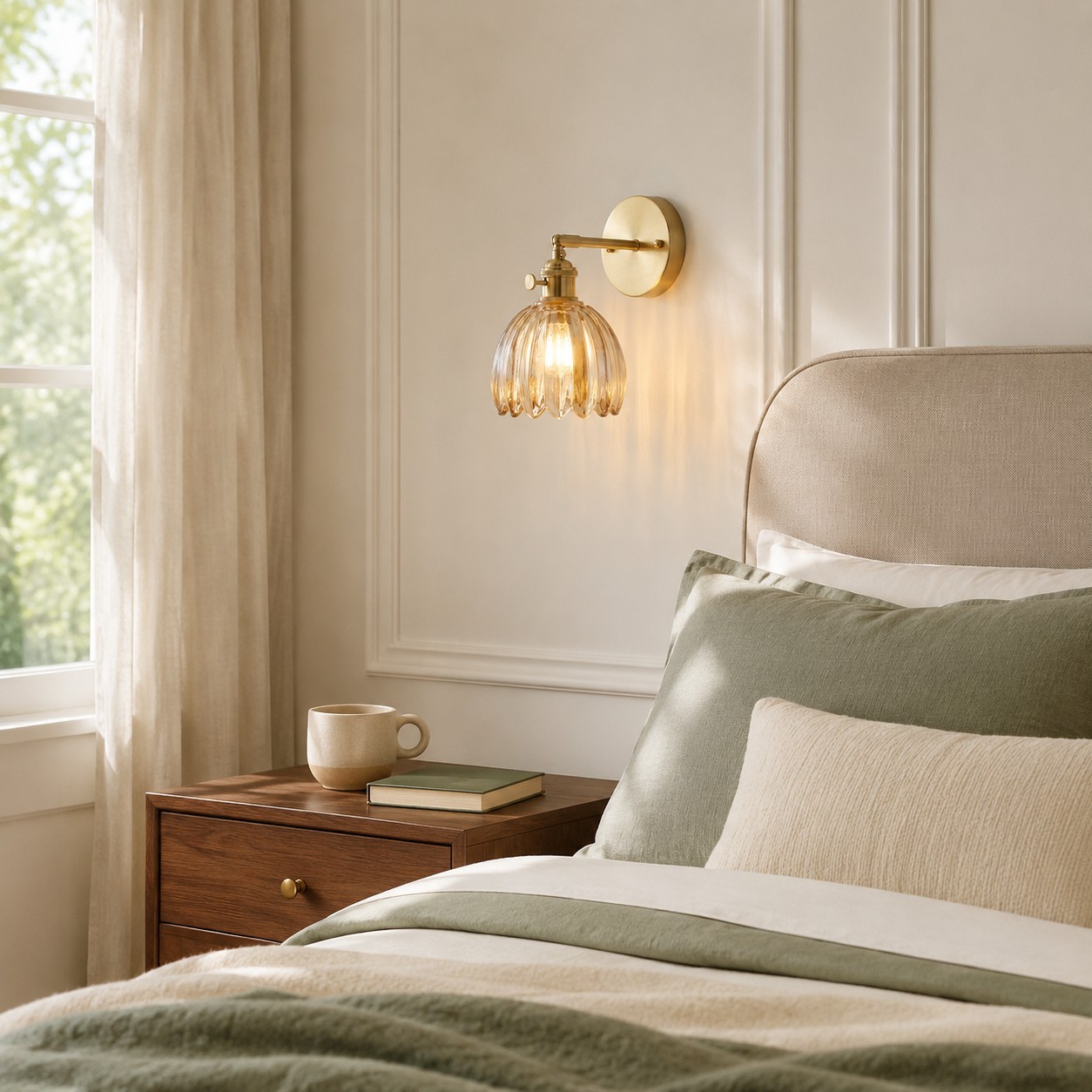 Elara Vintage Glass Tulip Sconce