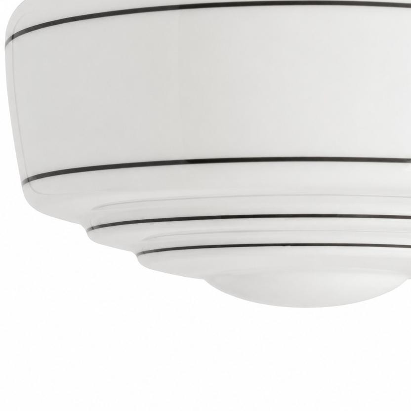 Quinlix Mid-Century Modern Milk Striped Glass Ceiling Lamp