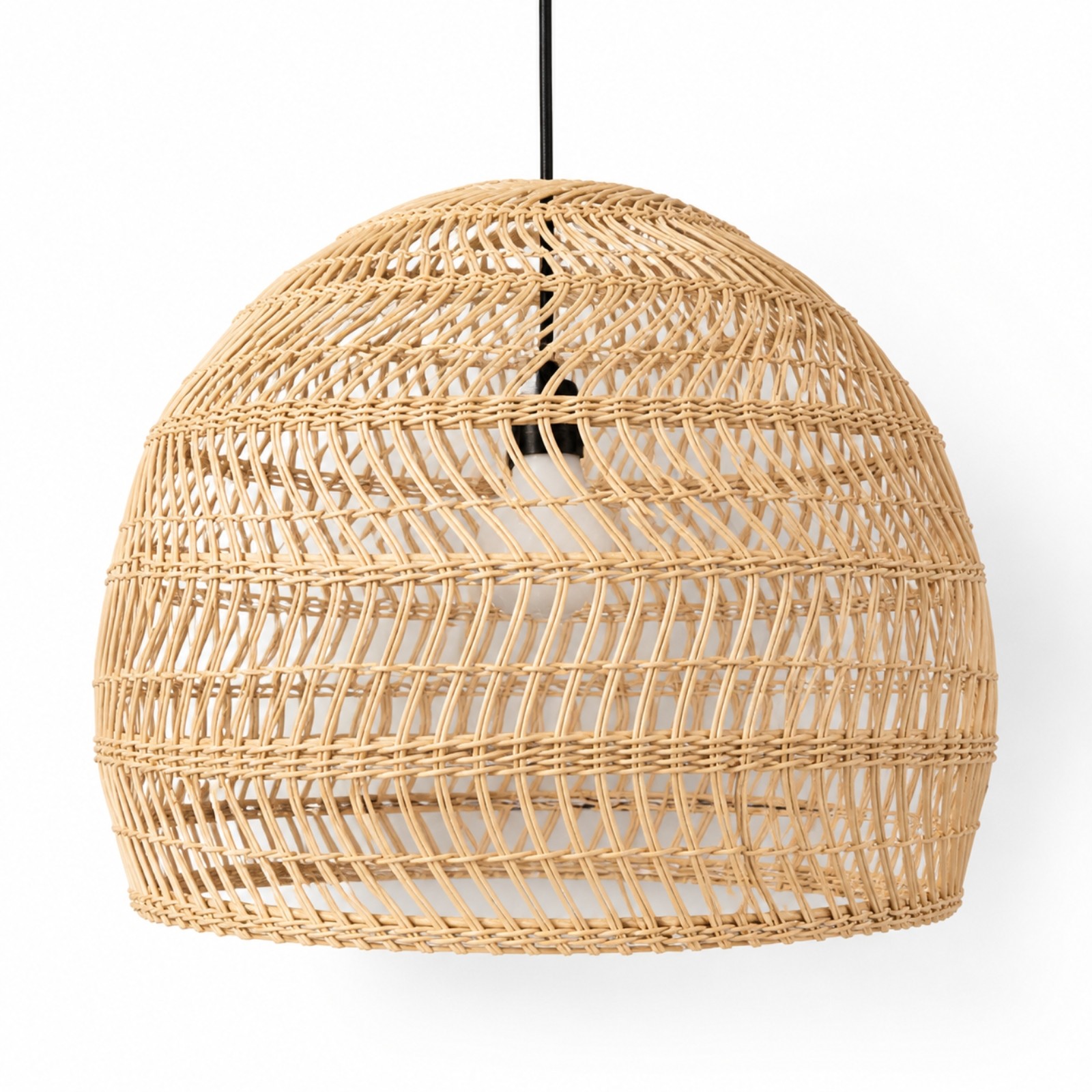 Juno Scandinavian Boho Woven Wicker Rattan Pendant Light