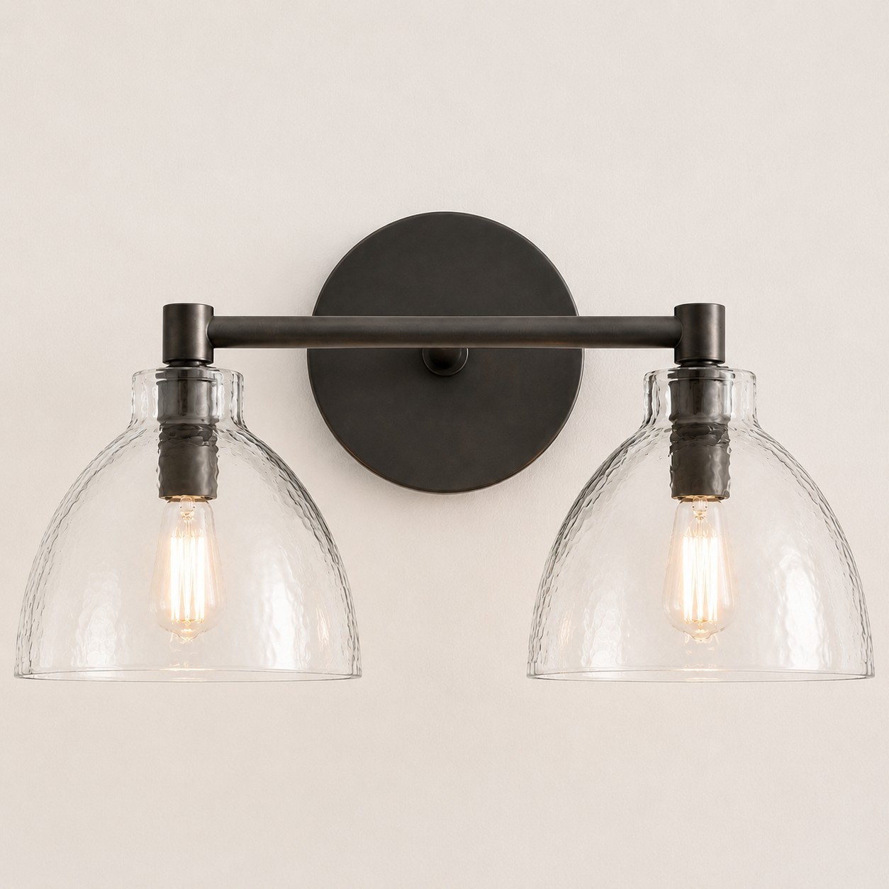 Keen Farmhouse Cooper Recycled Glass Dome Sconce