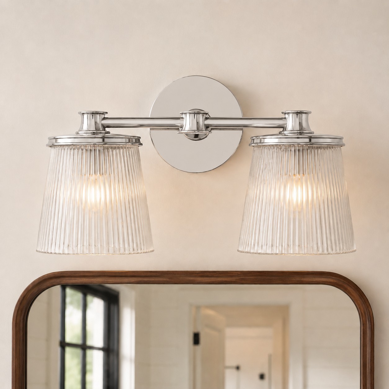 Margot Farmhouse Ribbed Glass 1/2/3 Lights Vanity Wall Sconce