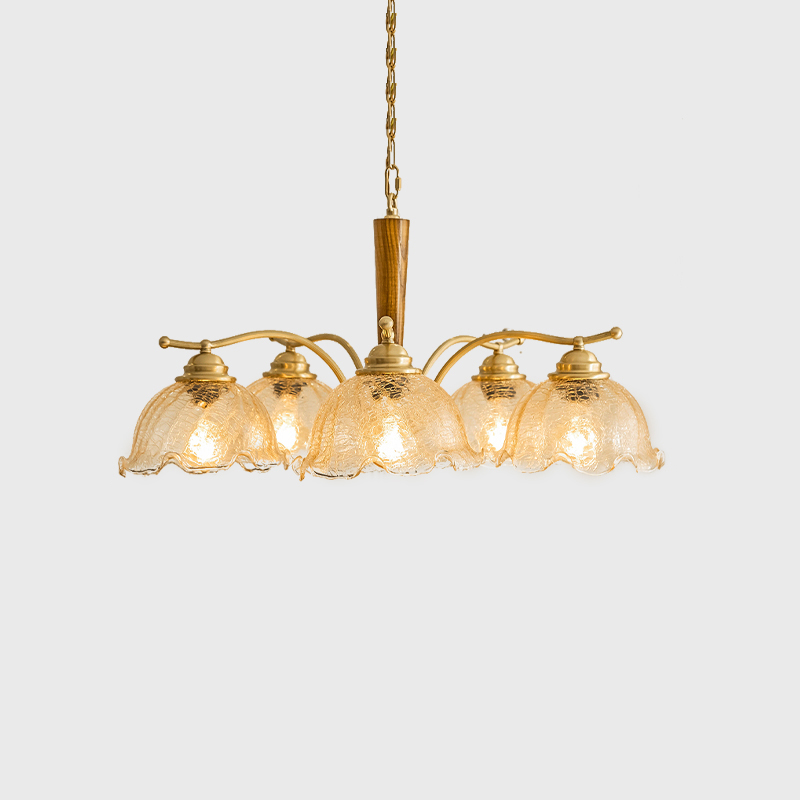 Erin French Country Crack Flower Glass Chandelier