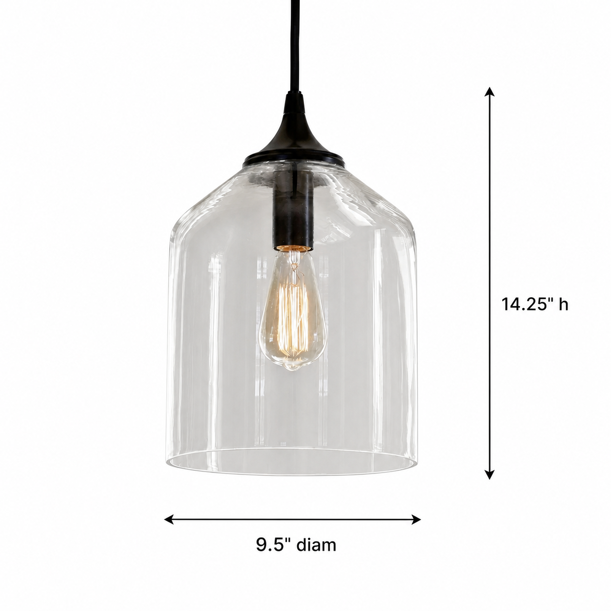 Declan Modern Bell Shaped Glass Pendant Light