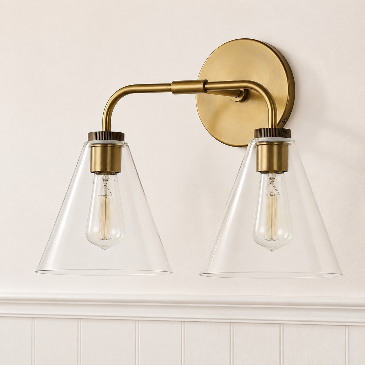 Kaelen Retro Cooper Cone Sconce Light