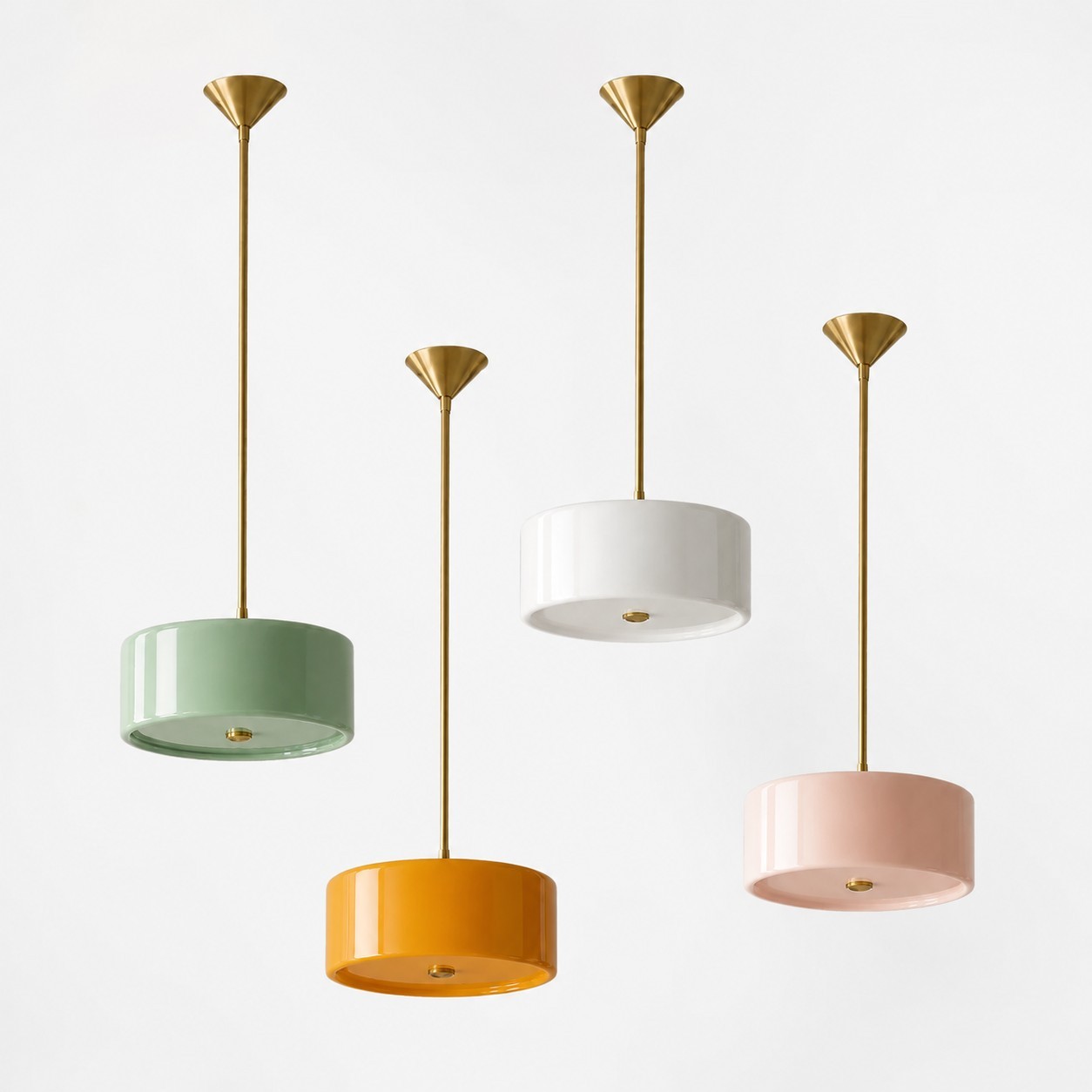Xavier Modern Glossy Ceramic Drum Pendant Light