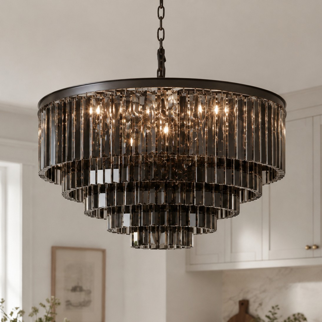 Guinevere Vintage Luxury Tiered Round Crystal Chandelier