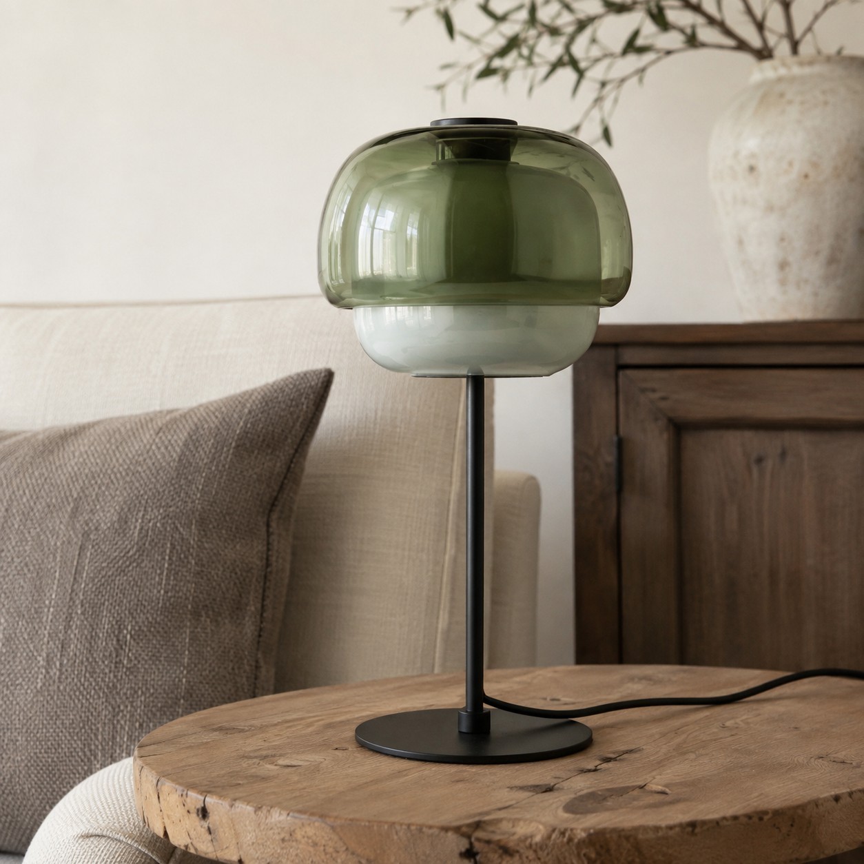 Xyndrae Modern Nordic Double-Layered Tinted Glass Table Lamp