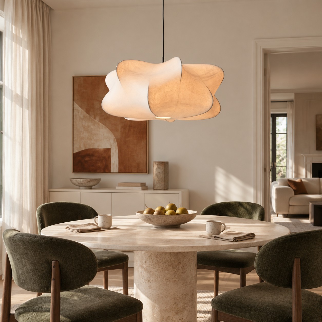 Orin Modern White Silk Cloud Pendant Light