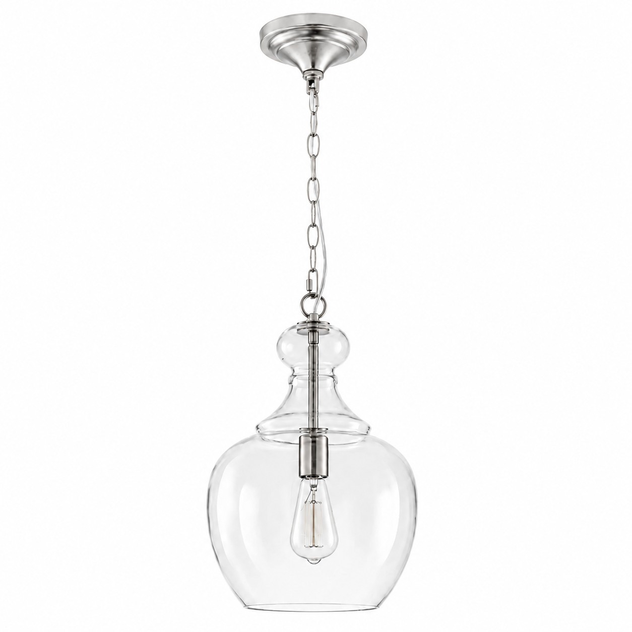 Yates Industrial Clear Glass Pendant Light