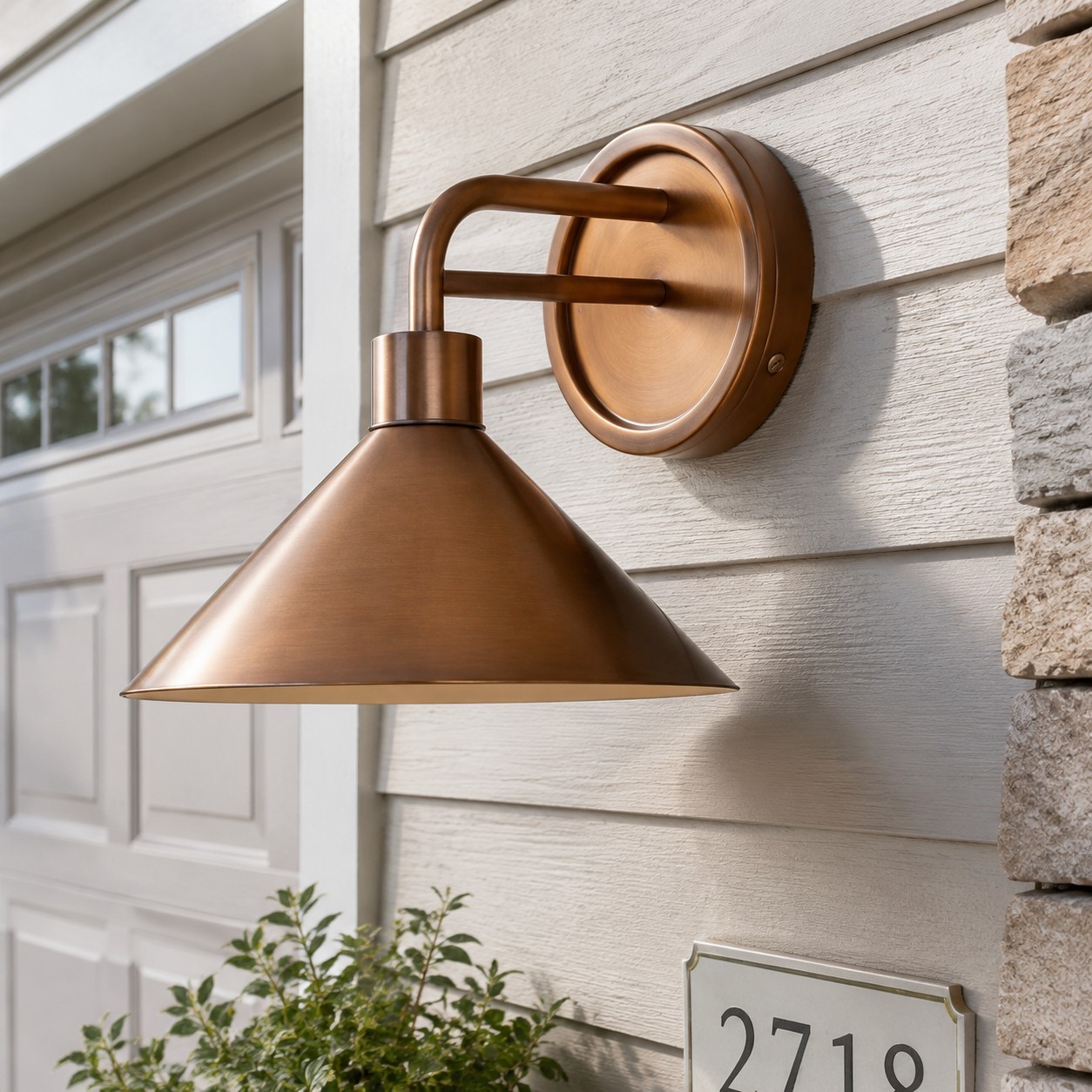 Kemp Industrial Black Brass Metal Indoor/Outdoor Wall Light