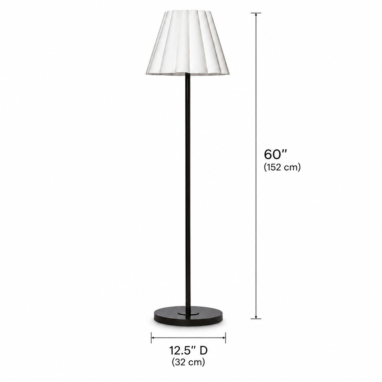 Eadweard Modern Cone White Linen Floor Lamp
