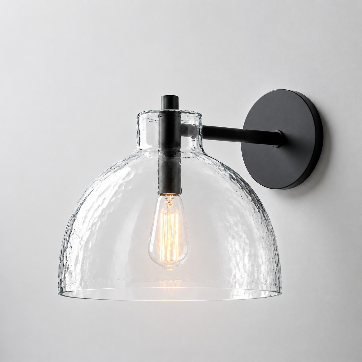 Keen Farmhouse Cooper Recycled Glass Dome Sconce