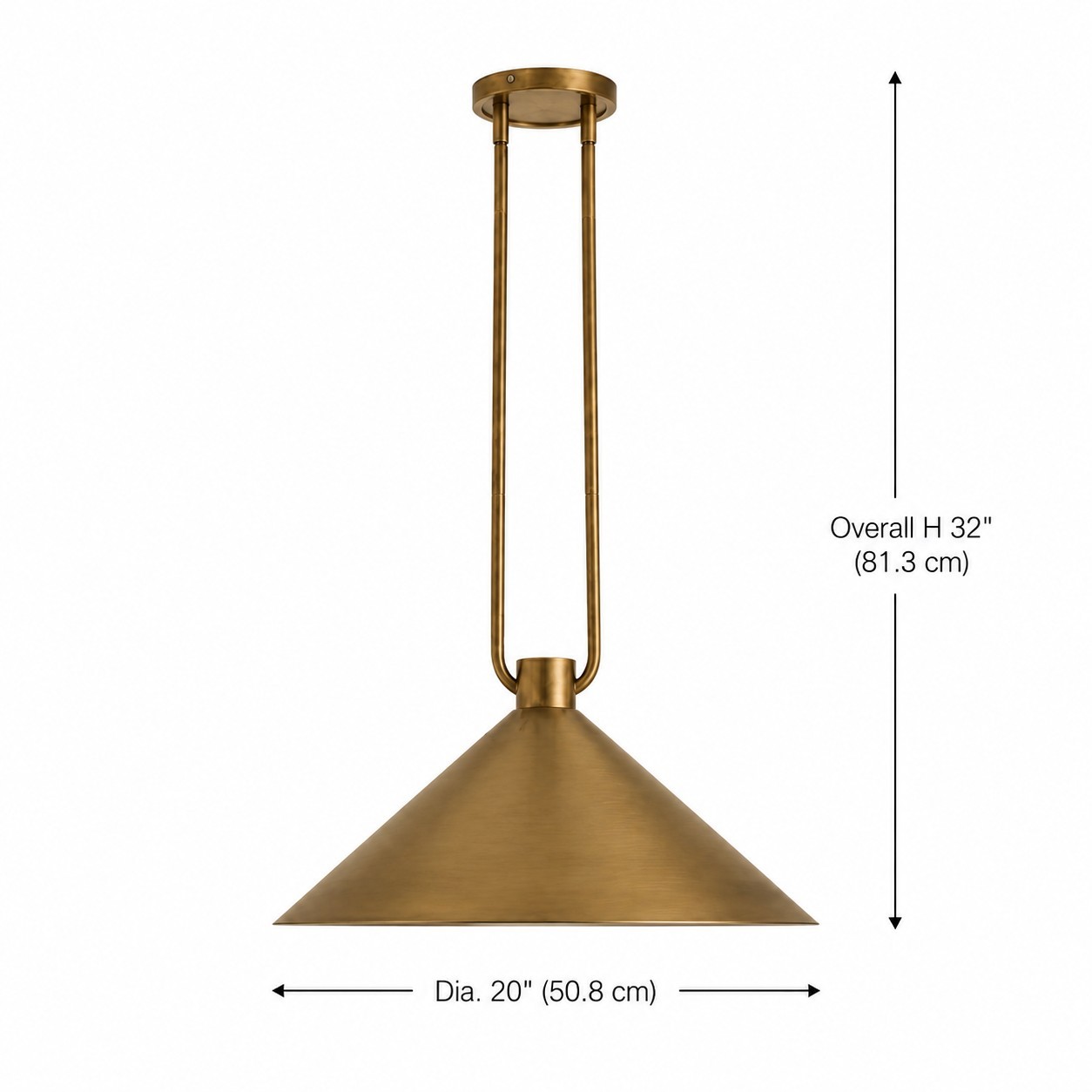 Serenoa Retro Double-Rod Metal Cone Pendant Light