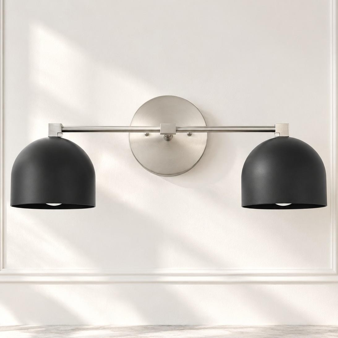 Astair Nordic Metal Deep Dome Vanity Wall Sconce in Rustic Brass