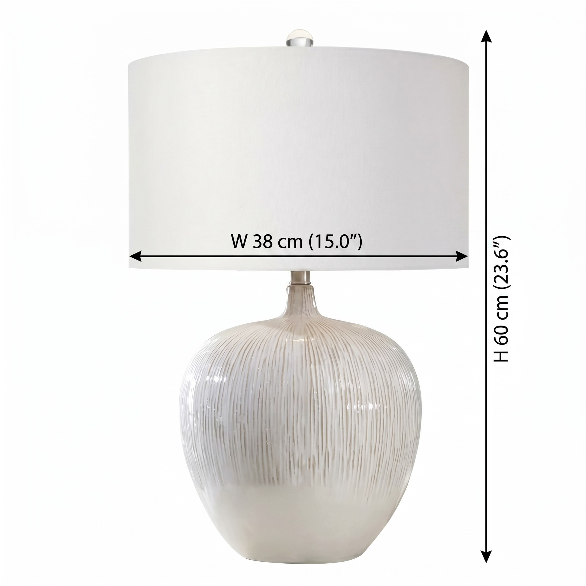 Ulysse Rustic Ceramic Pot Drum Shade Table Lamp