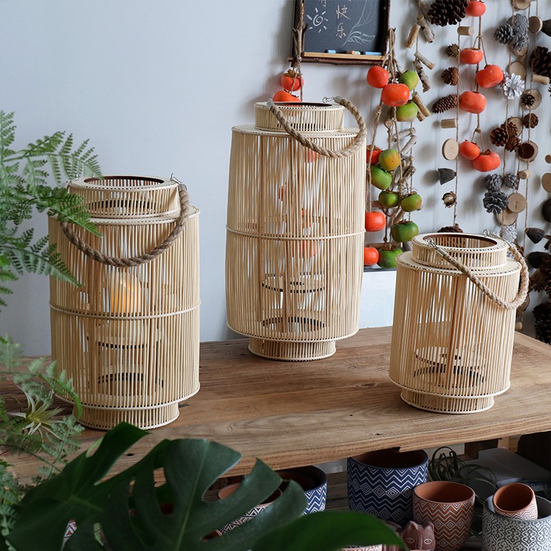Bhavna Mirabel Japanese Indoor Outdoor Bamboo Floor Lanterns