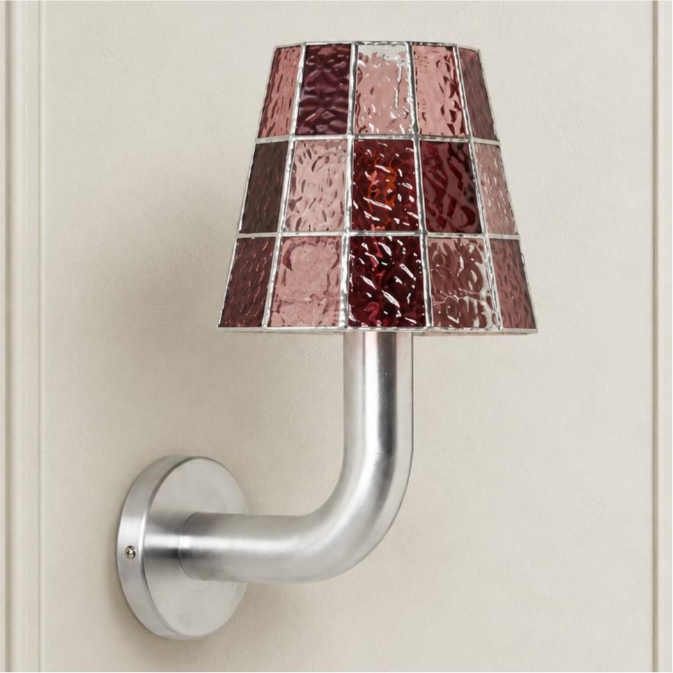 Elodieo Vintage Textured Mosaic Glass Cone Wall Sconce