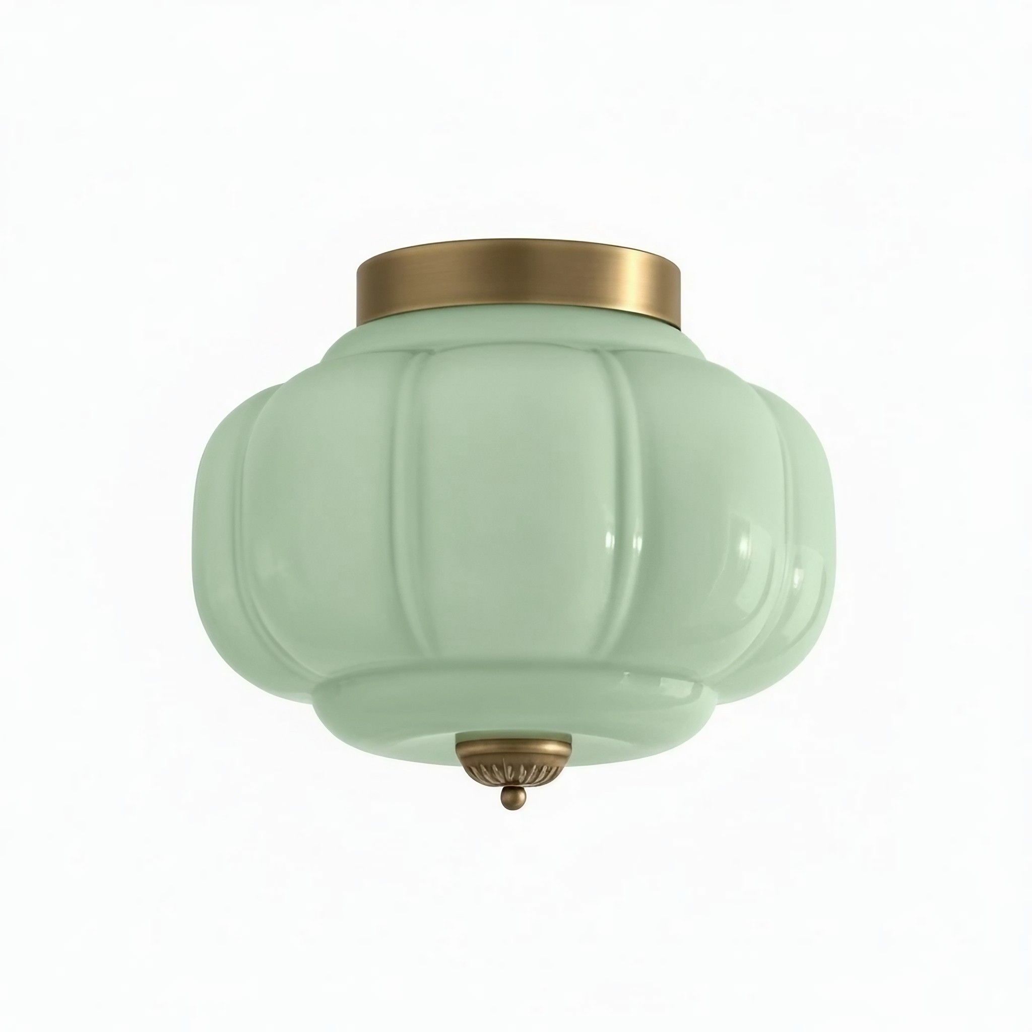 Ozita Retro Milk Glass Semi Flush Mount Eloise Ceiling Light