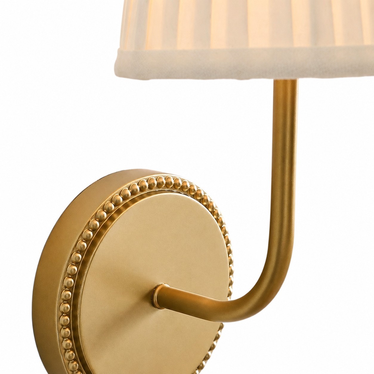 Veluna Vintage Brass Fabric Cone Wall Sconce
