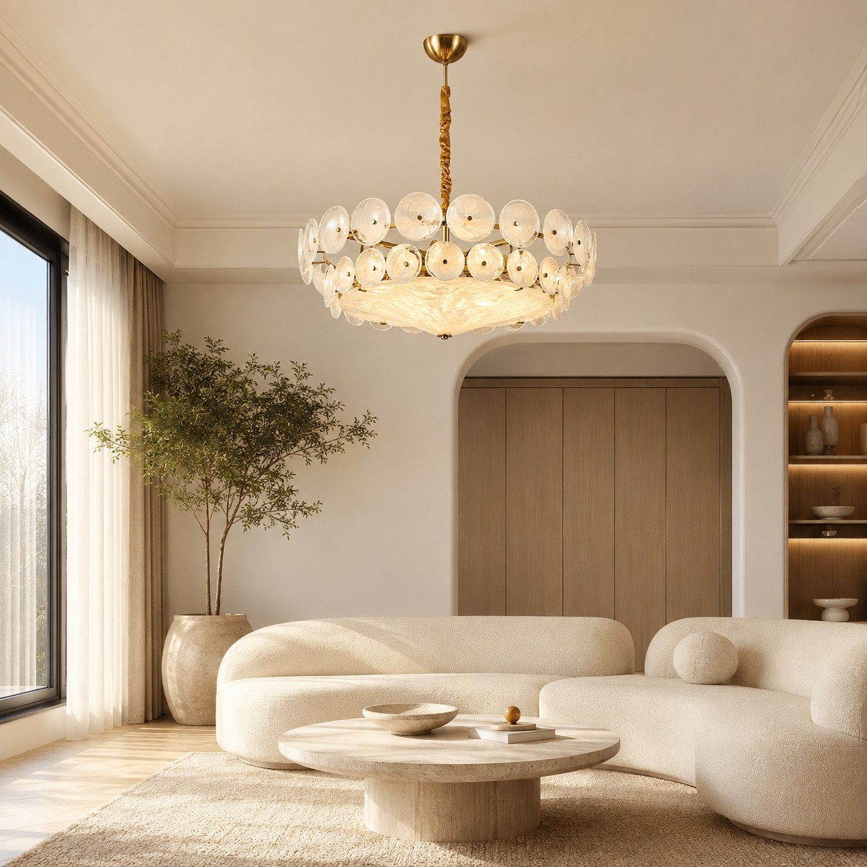 Harold Vintage Design-Forward Color Glass  Chandelier