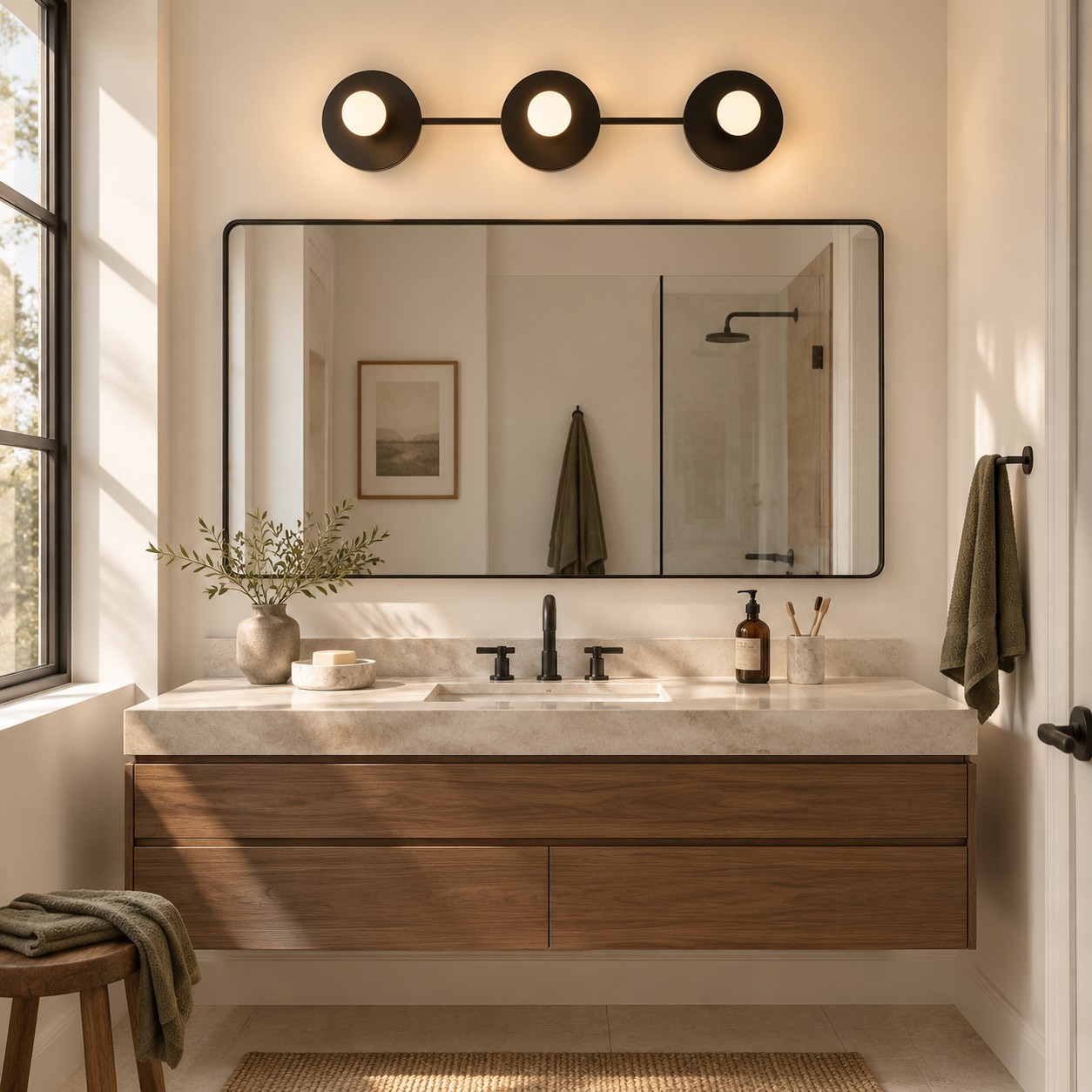 Marnie Nordic Colorful 3 Light Vanity Wall Light