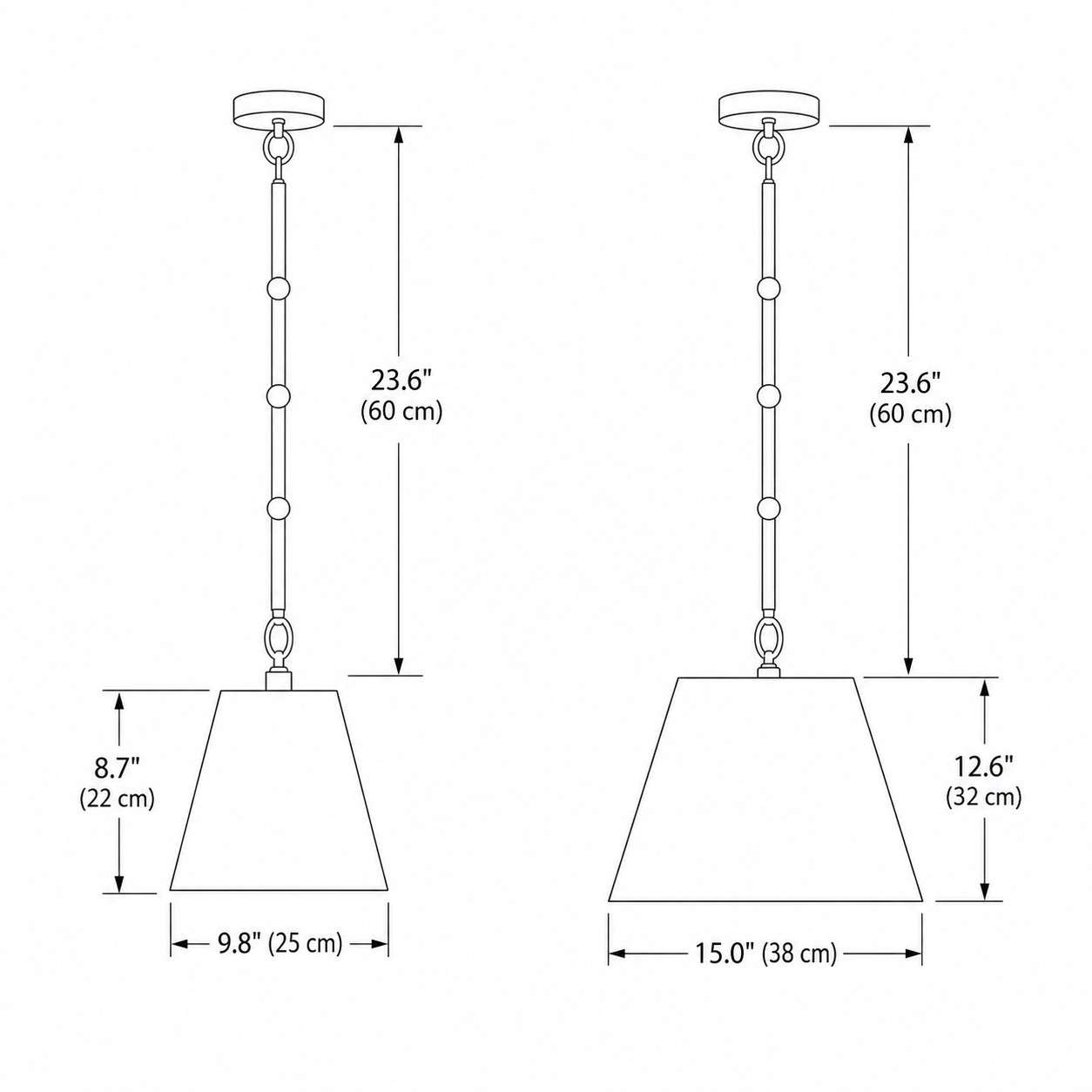 Felix Antique Brass-Finish White Fabric Cone Pendant Light