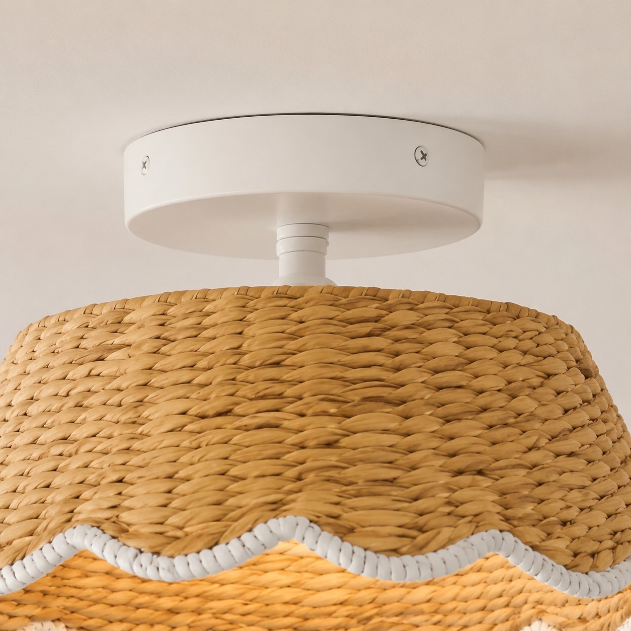 Thaloriel Farmhouse Rattan Flower Ceiling Light