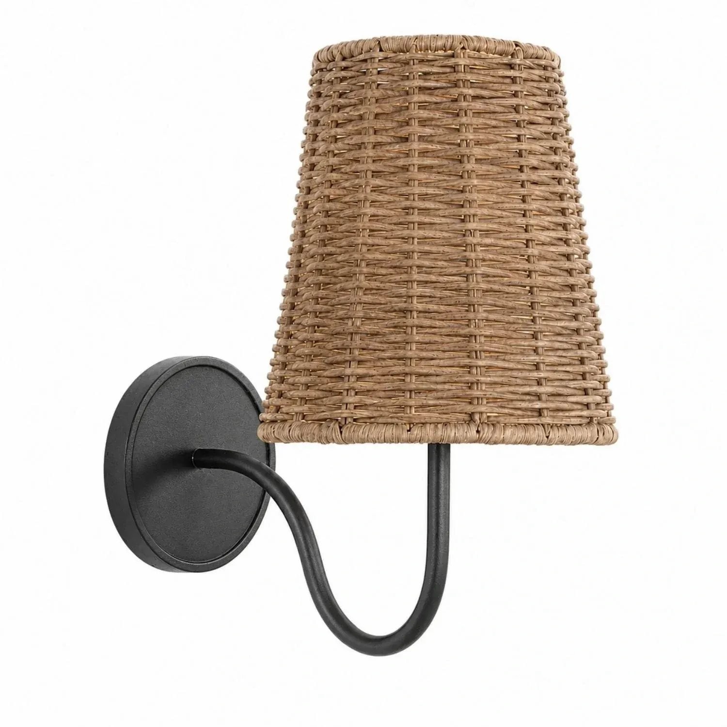 Alfred Farmhouse Rattan Brass Wall Sconce