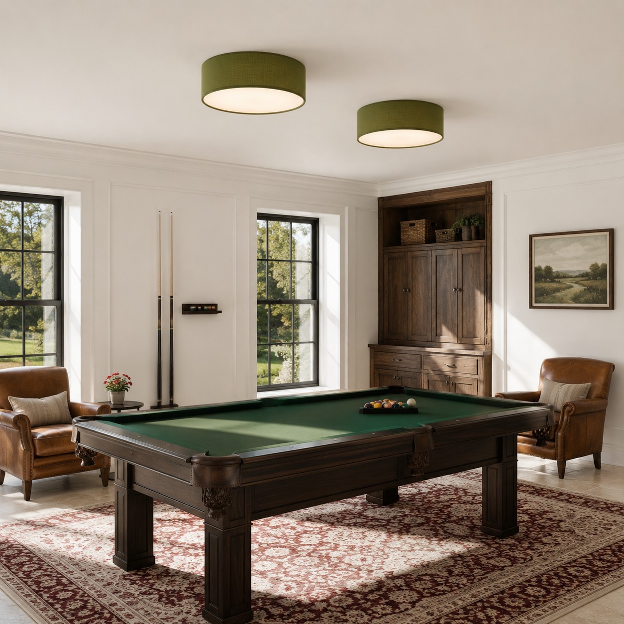 Toren Modern Linen Fabric Drum Flush Mount Ceiling Light