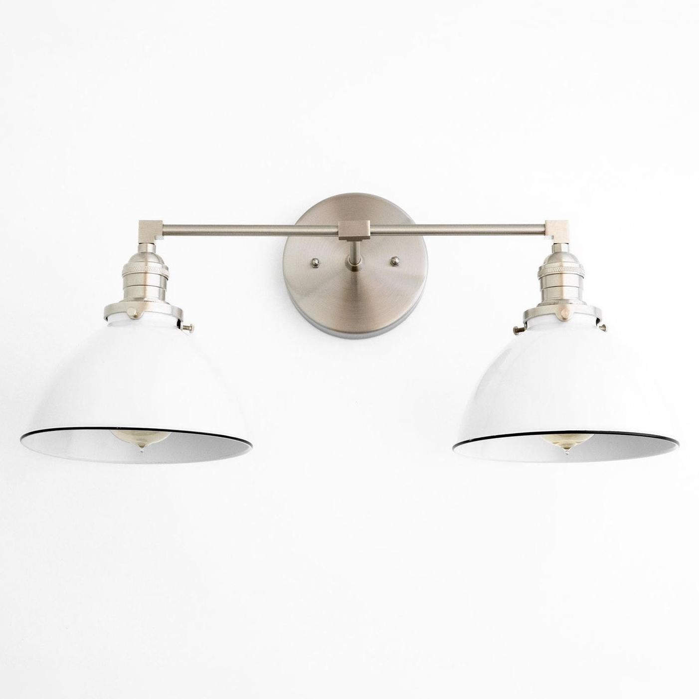 Amelia Farmhouse White Metal Dome Sconce