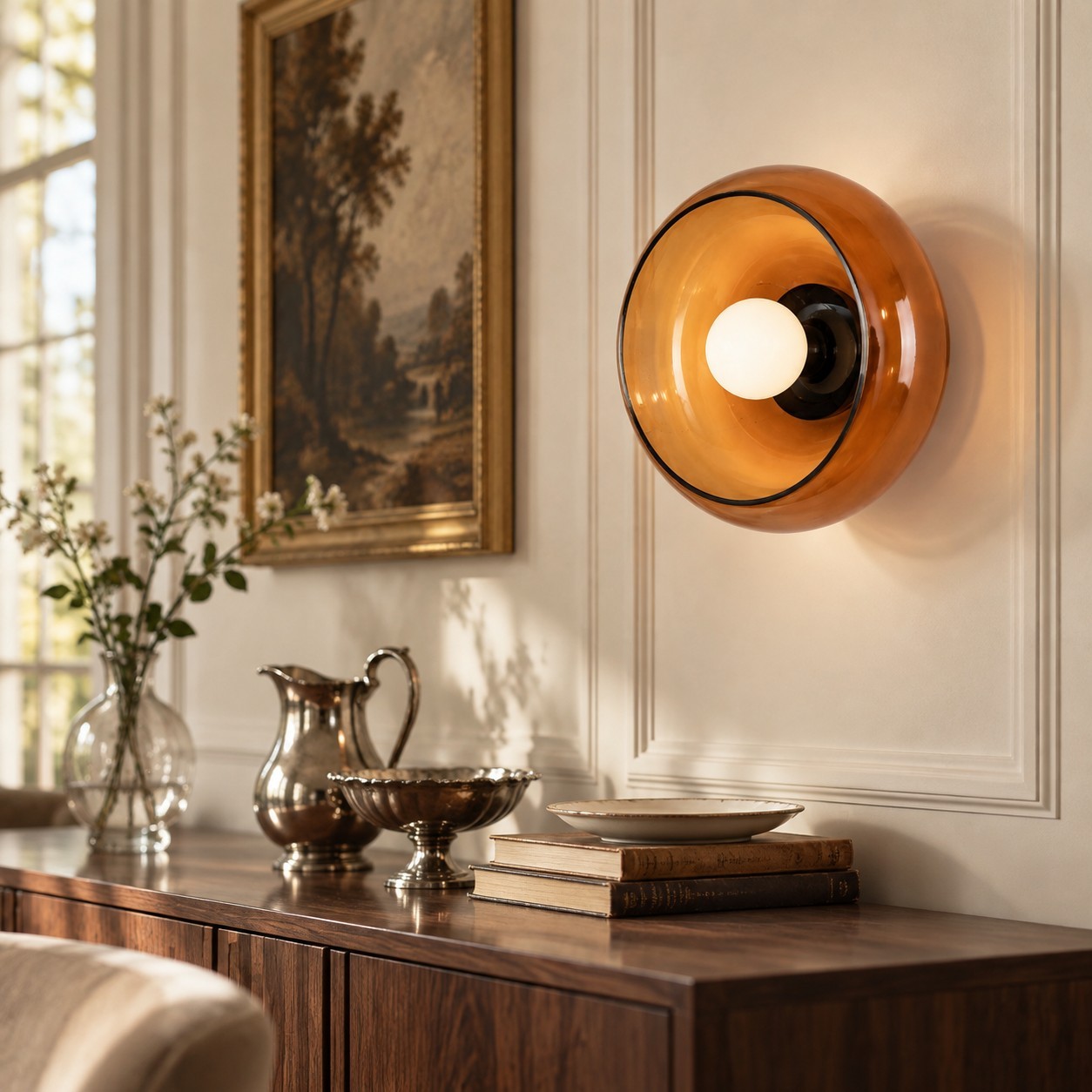 Vega Retro Bowl Shade Wall Sconce